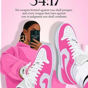 Spiritual Warfare-Isaiah 54:17 Bible Verse Art Print - 11x17 Framed